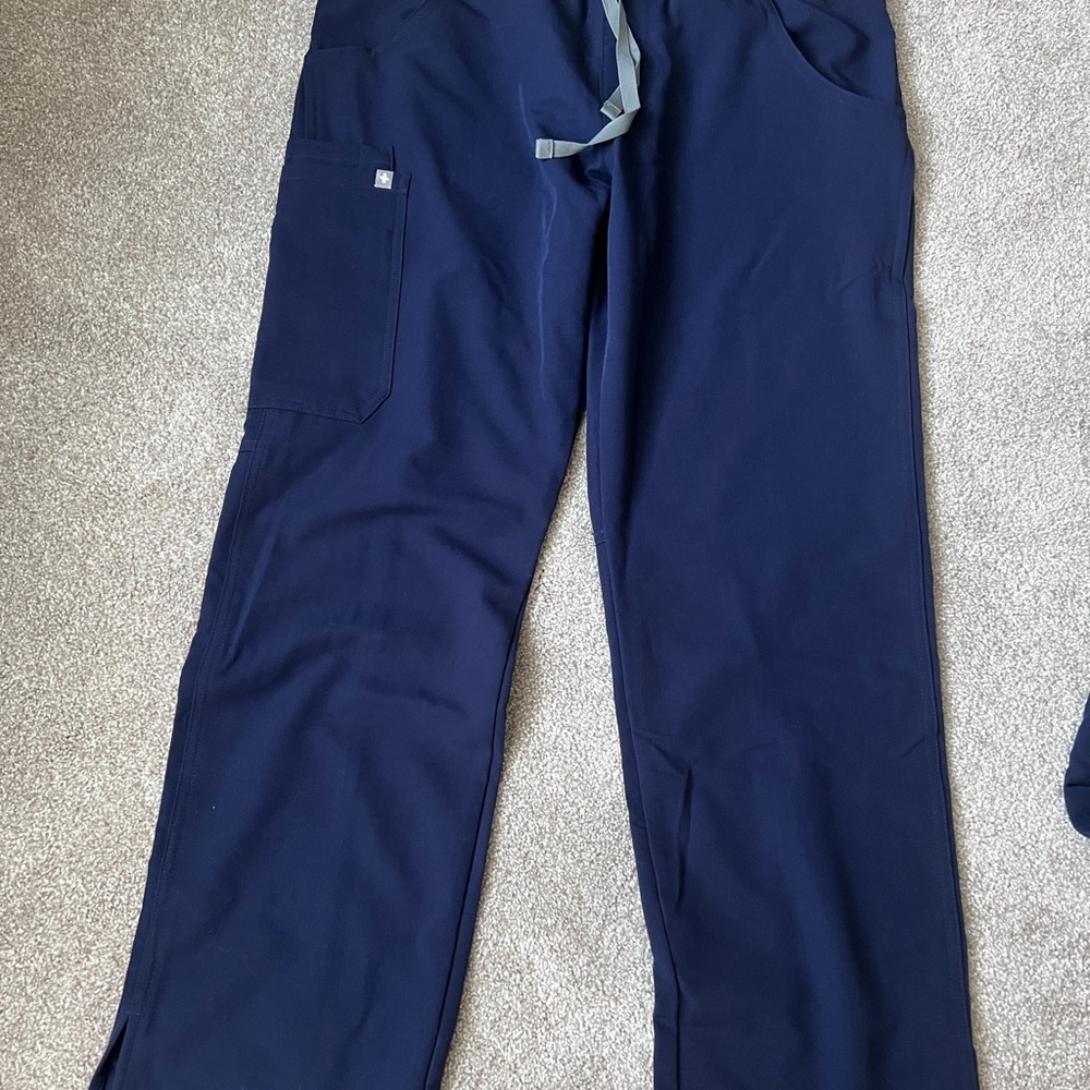 Figs Navy Catarina Scrub Top and Kade Cargo Pants
